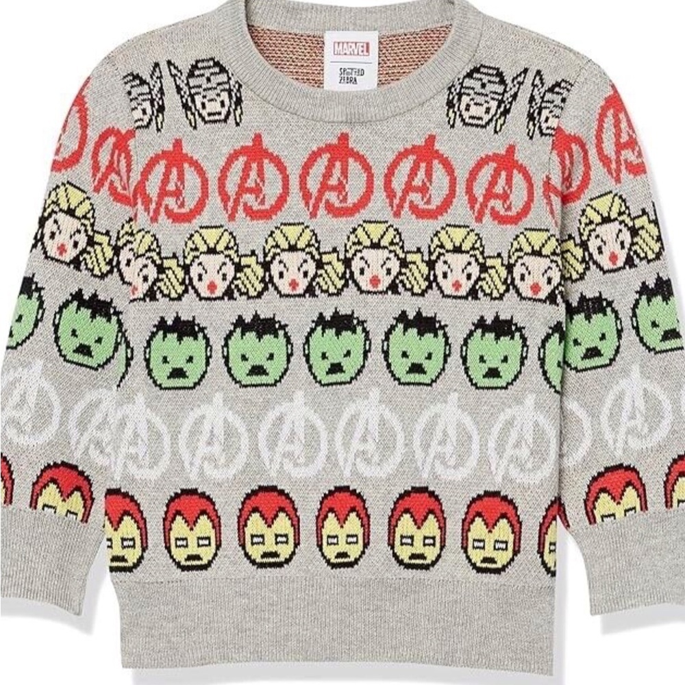 Marvel x Spotted Zebra ‘Marvel Avengers’ Gray Sweater